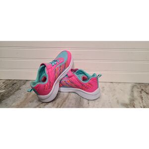 Skechers Microspec Girls Pink/Aqua Sneakers Size 1 NWT
